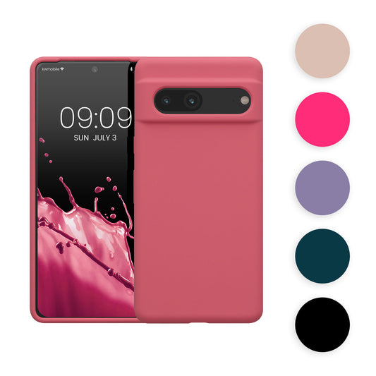 kwmobile Handyhülle für Google Pixel 7 Hülle, für Pixel 7 Case - Hülle Silikon - kabelloses Laden - Mokka Mokka  