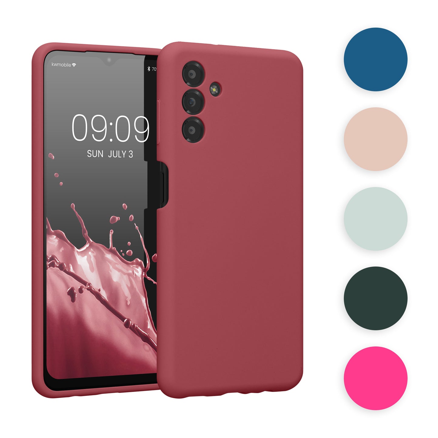 kwmobile Handyhülle kompatibel mit Samsung Galaxy A13 5G Hülle - gummierte Handy Case aus Silikon in Arctic Night Arctic Night  