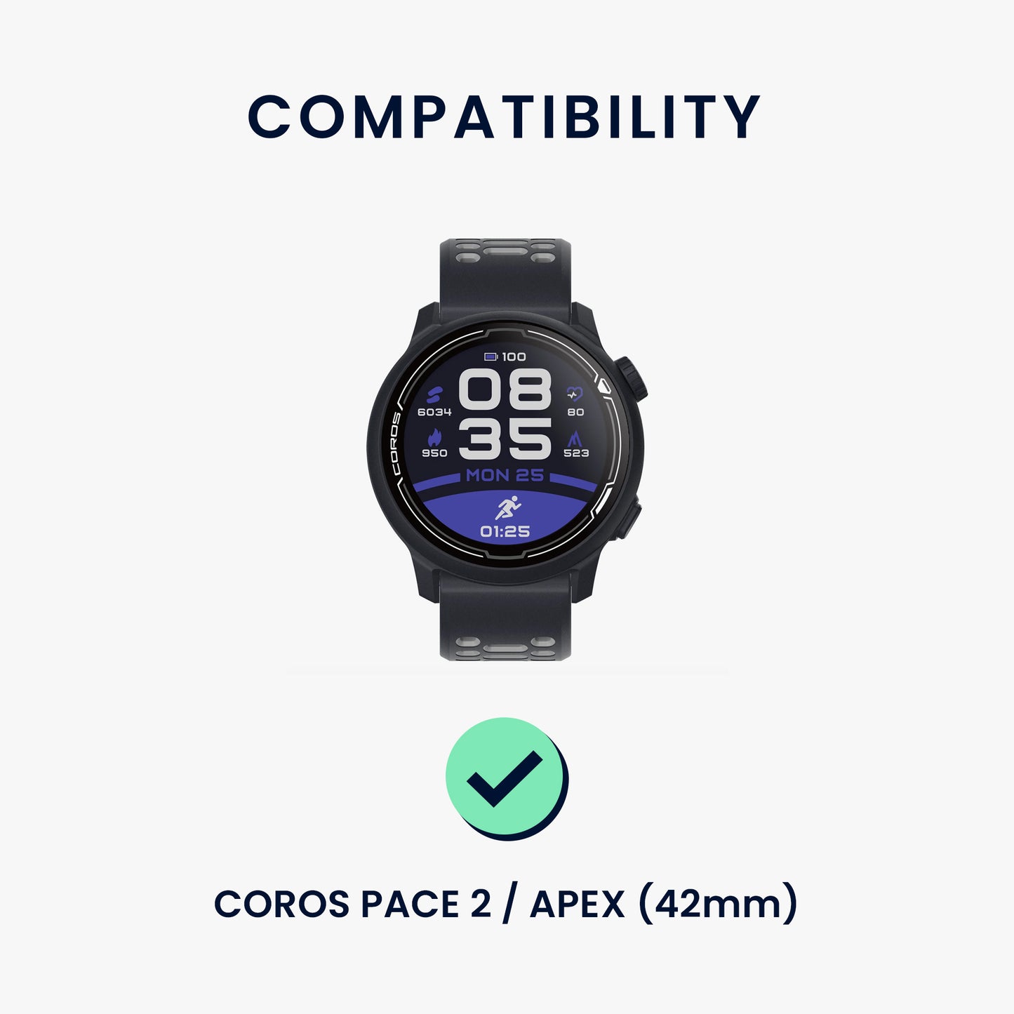 kwmobile Uhrenarmband für COROS PACE 2 / APEX Armband Fitnesstracker Band Set Ersatzarmband Smartwatch