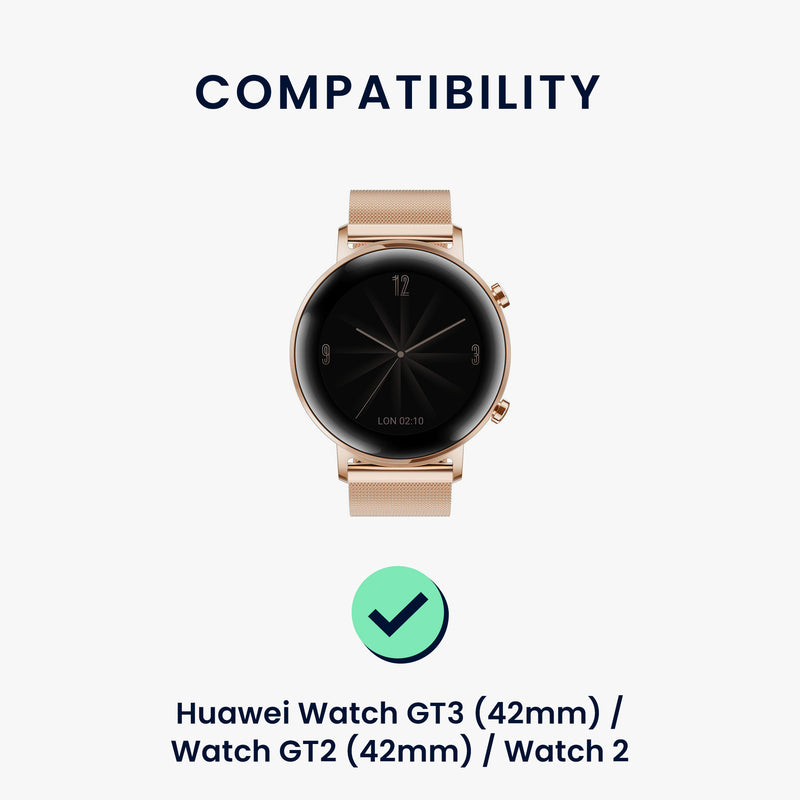 kwmobile Armband kompatibel mit Huawei Watch GT3 (42mm) / Watch GT2 (42mm) / Watch 2 - Fitnesstracker Sportarmband Band - Innenmaße von 19 - 20 cm