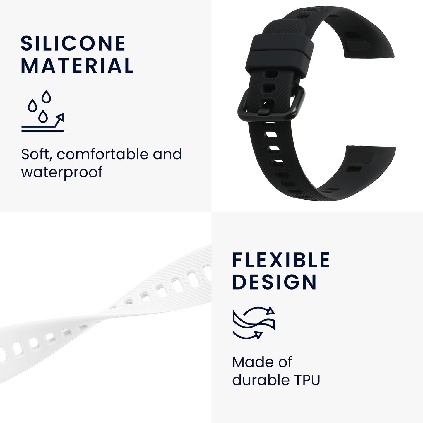 kwmobile Uhrenarmband für HONOR Band 5 / Band 4 Armband Fitnesstracker Band Set Ersatzarmband Smartwatch
