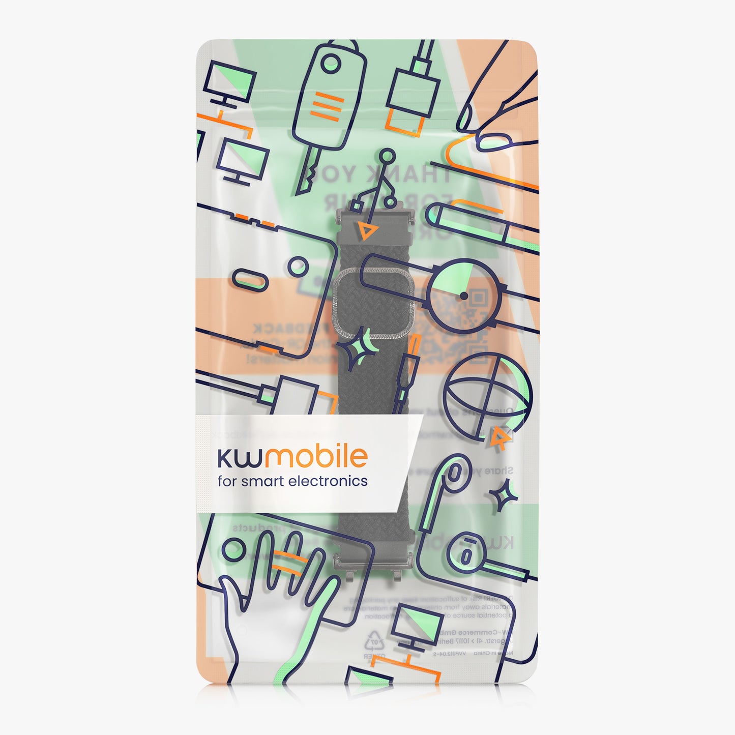 kwmobile Armband kompatibel mit Huami Amazfit T-Rex 2 Fitnesstracker Sportarmband Band Innenmaße von 14 - 22 cm