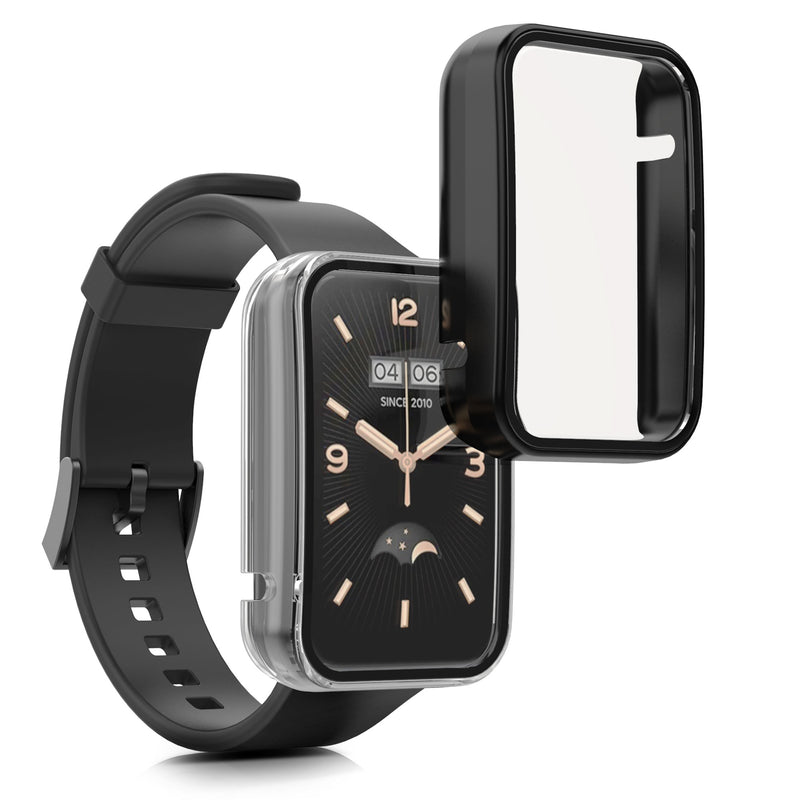 kwmobile Glas Hülle für Xiaomi Mi Band 7 Pro Schutzhülle Fullbody Fitnesstracker Case Set