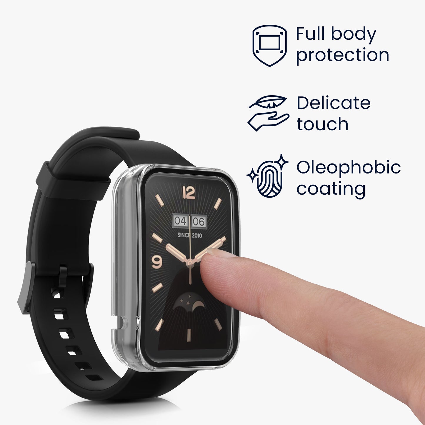 kwmobile Glas Hülle für Xiaomi Mi Band 7 Pro Schutzhülle Fullbody Fitnesstracker Case Set