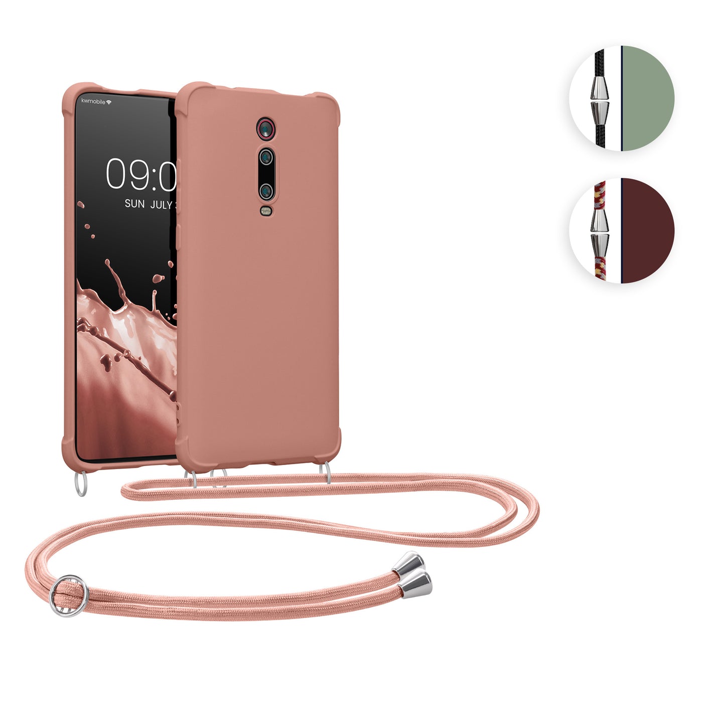 kwmobile Necklace Case kompatibel mit Xiaomi Mi 9T (Pro) / Redmi K20 (Pro) Hülle - Cover mit Kordel zum Umhängen - Silikon Schutzhülle Graugrün Graugrün  