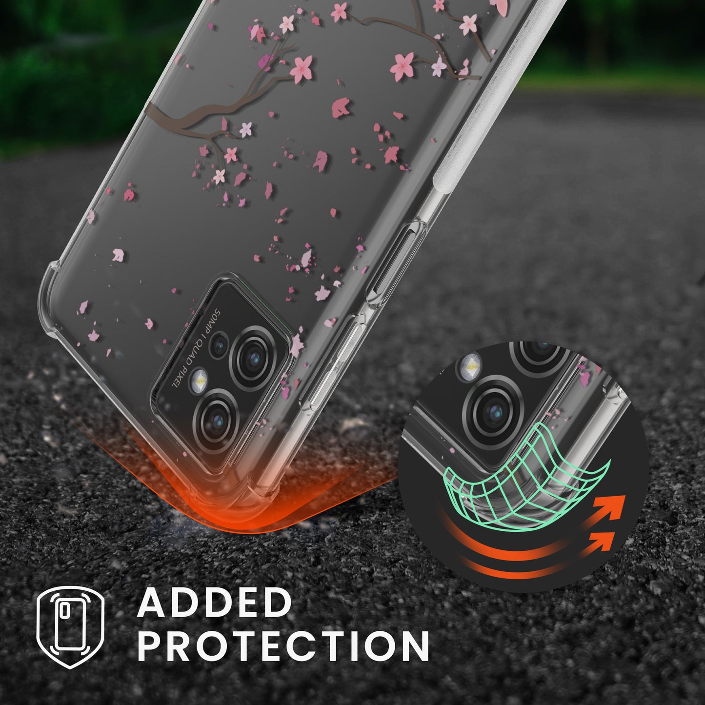 kwmobile Necklace Case kompatibel mit Motorola Moto G32 Hülle Silikon Cover mit Handykette Transparent Dschungel
