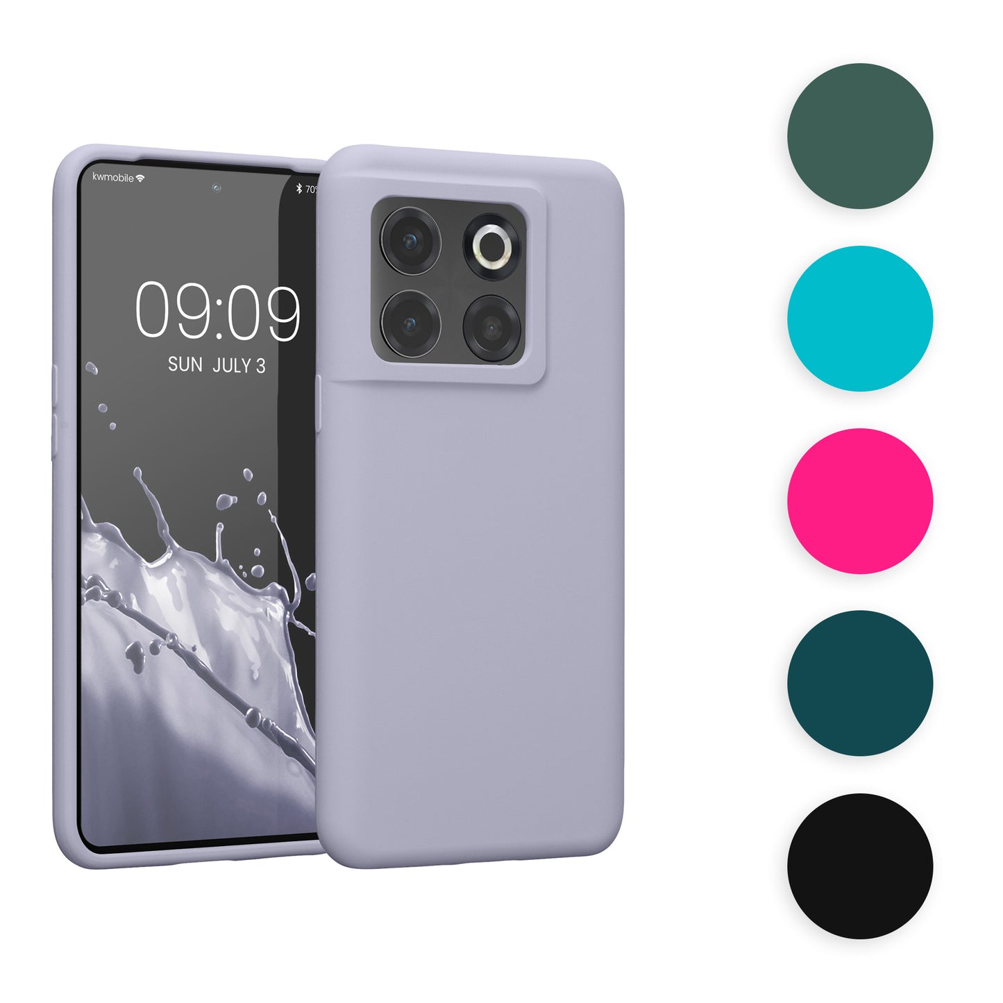kwmobile Hülle kompatibel mit OnePlus 10T 5G Hülle - Silikon Handy Case - Handyhülle weiche Oberfläche - kabelloses Laden - Tannengrün Tannengrün  