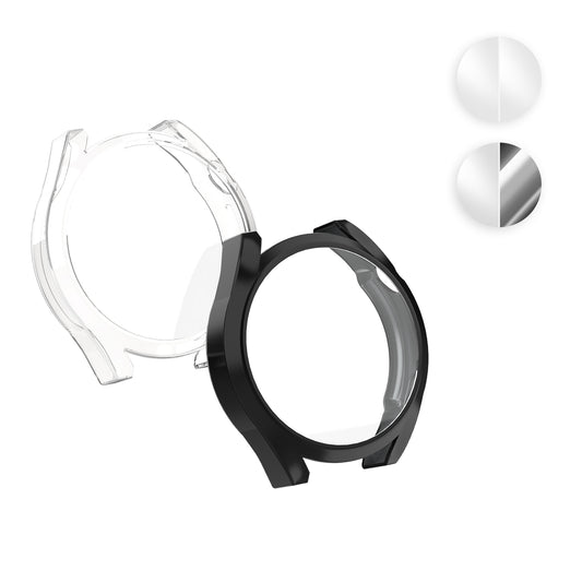 kwmobile 2x Schutzhülle kompatibel mit Huawei Watch GT3 Pro (46mm) Hülle - Fullbody Cover Set aus Silikon - Transparent Silber Transparent  [dsg03]