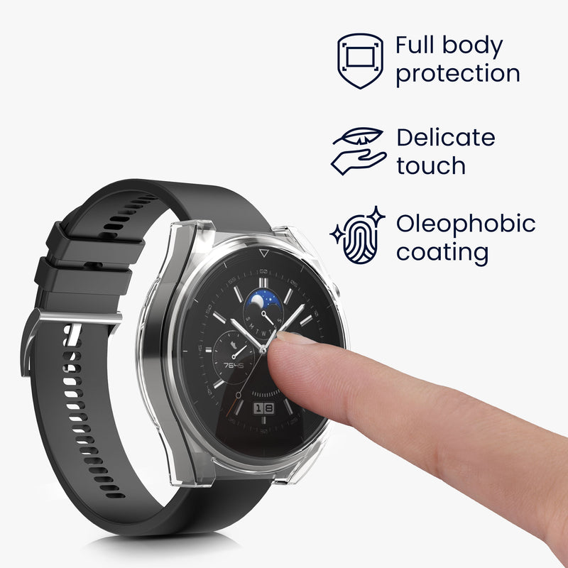kwmobile Silikon Hülle für Huawei Watch GT3 Pro (46mm) Schutzhülle Fullbody Display Cover Set