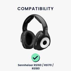 2x Velours Ohrpolster für Sennheiser RS160 / RS170 / RS180 - Schwarz - Sonstiges