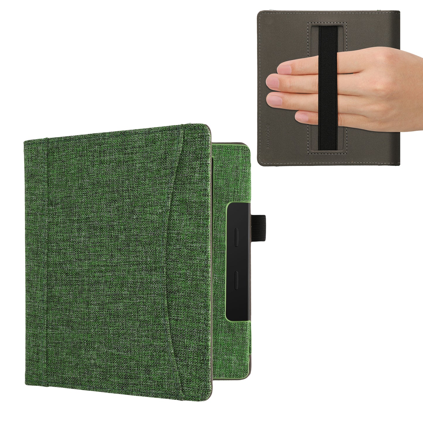 kwmobile Flip Hülle kompatibel mit Amazon Kindle Oasis 10. Generation - Vorderfach Handschlaufe
