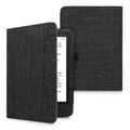 kwmobile Flip Hülle kompatibel mit Amazon Kindle Paperwhite 11. Generation 2021 - Vorderfach Handschlaufe - Dunkelgrau Dunkelgrau  