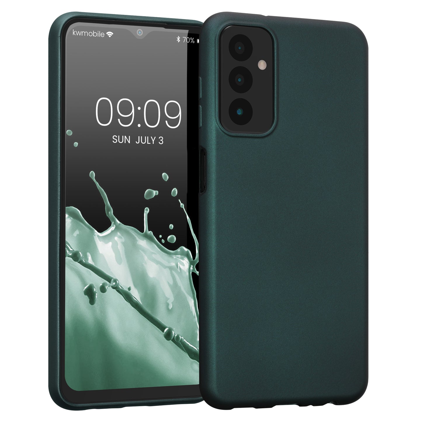 kwmobile Handyhülle für Samsung Galaxy M13 Hülle - Silikon Case metallisch schimmernd - Schutzhülle Cover