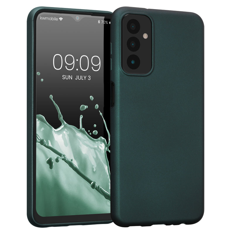 kwmobile Handyhülle für Samsung Galaxy M13 Hülle - Silikon Case metallisch schimmernd - Schutzhülle Cover