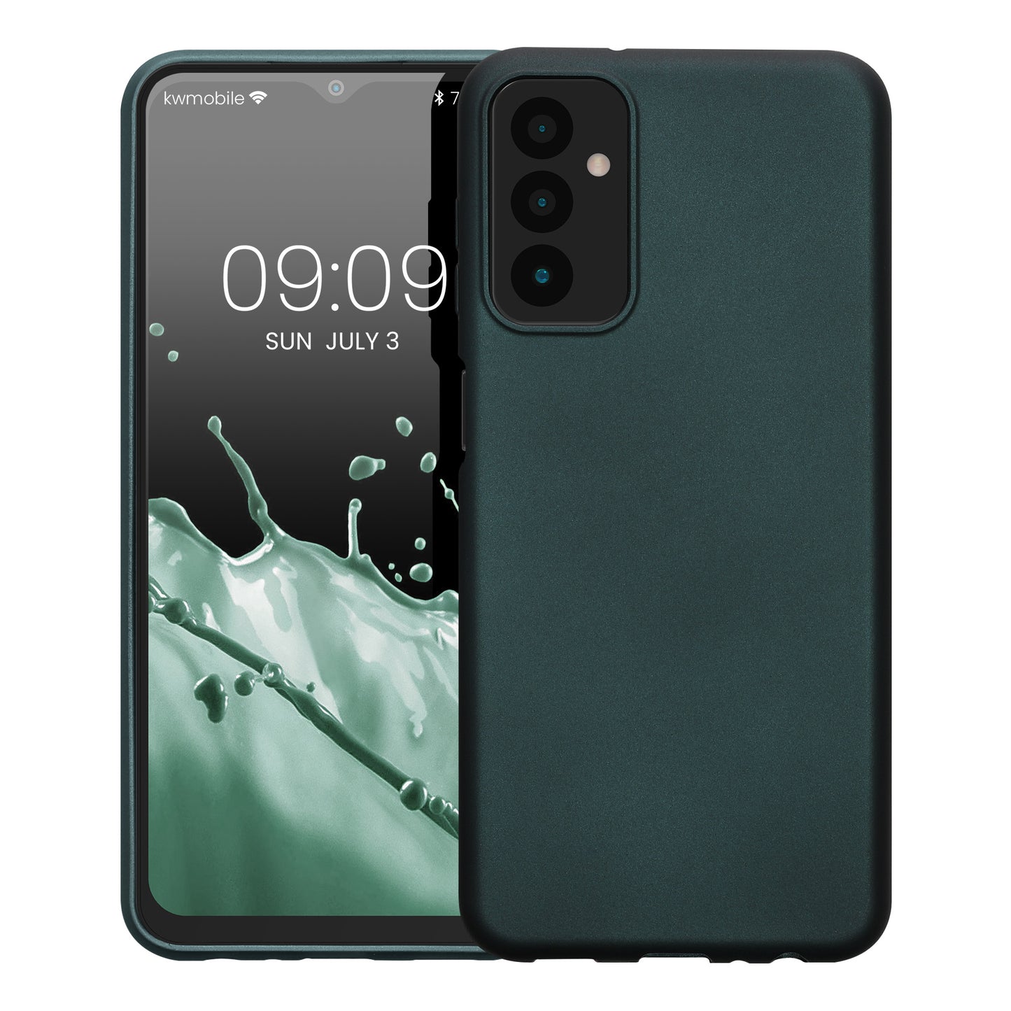 kwmobile Handyhülle für Samsung Galaxy M13 Hülle - Silikon Case metallisch schimmernd - Schutzhülle Cover