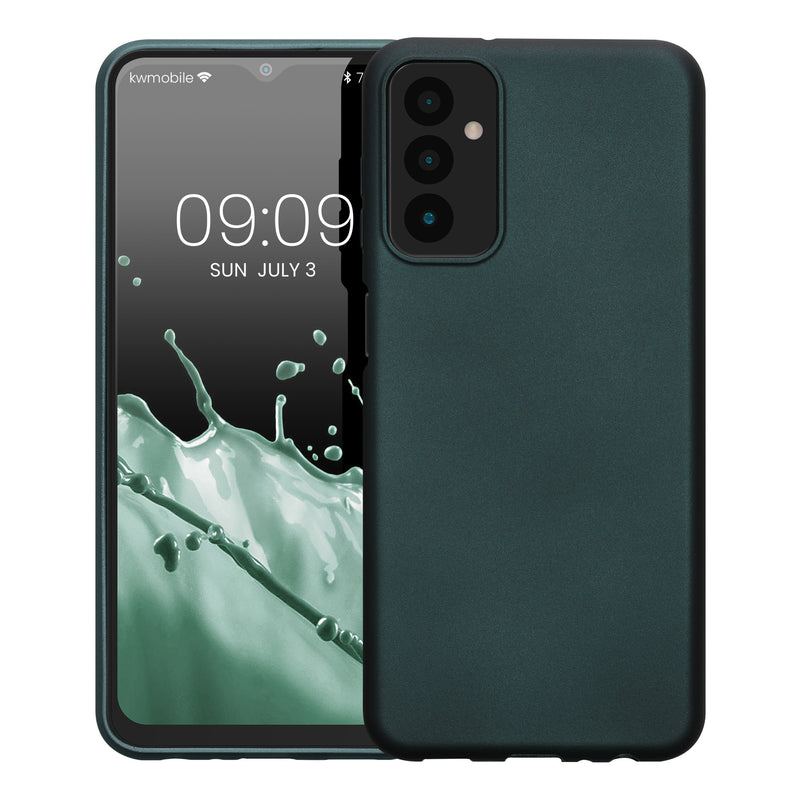 kwmobile Handyhülle für Samsung Galaxy M13 Hülle - Silikon Case metallisch schimmernd - Schutzhülle Cover