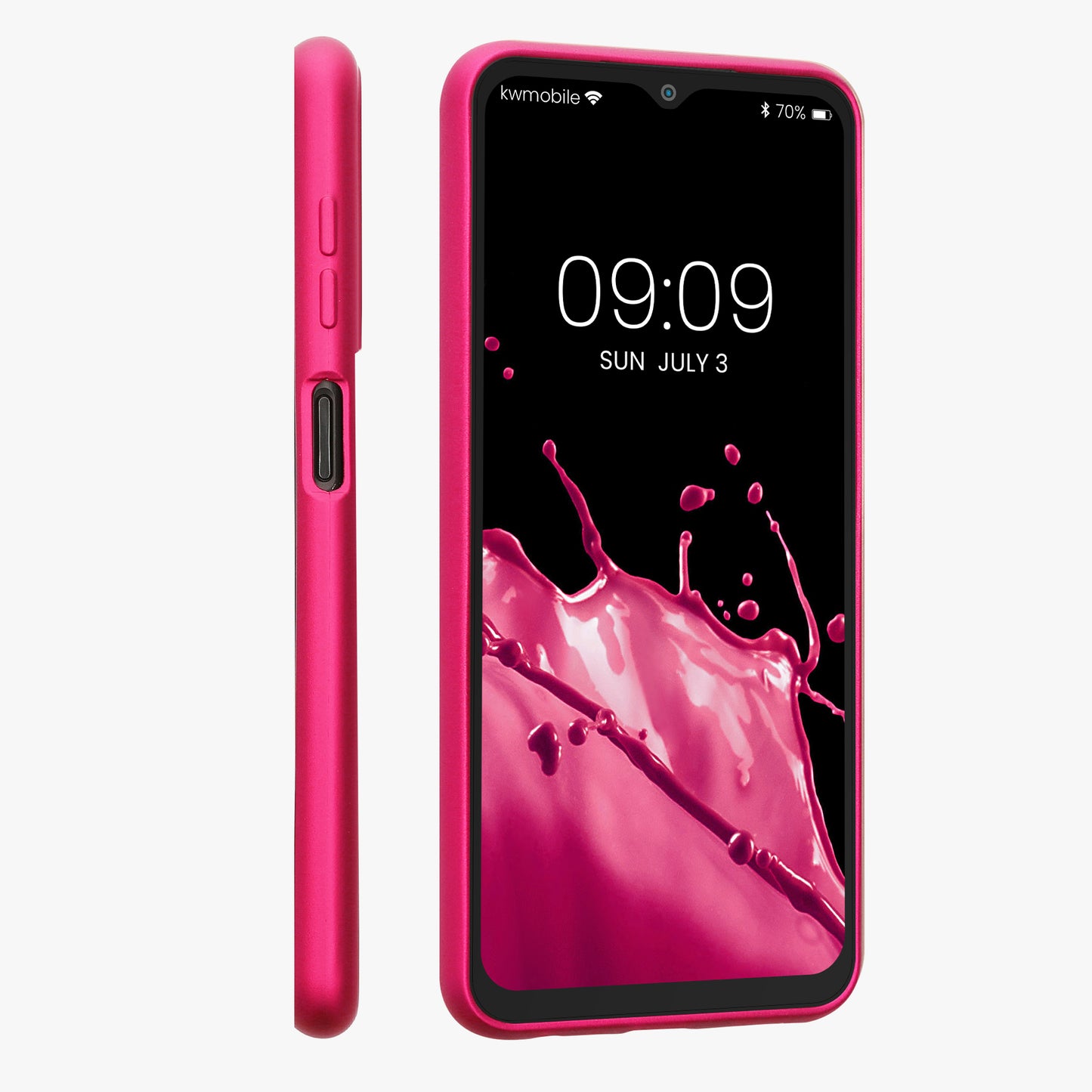 kwmobile Handyhülle für Samsung Galaxy M13 Hülle - Silikon Case metallisch schimmernd - Schutzhülle Cover