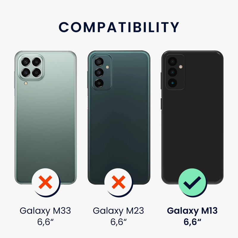 kwmobile Handyhülle für Samsung Galaxy M13 Hülle - Silikon Case metallisch schimmernd - Schutzhülle Cover