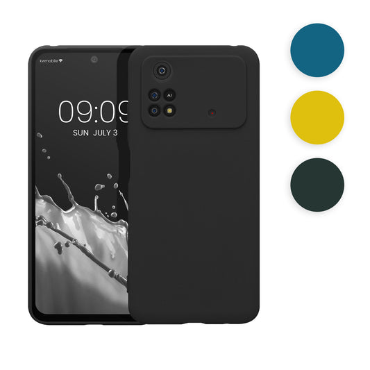 kwmobile Handyhülle kompatibel mit Xiaomi Poco M4 Pro Hülle - Handy Case aus weichem Silikon in Schwarz matt Schwarz matt  