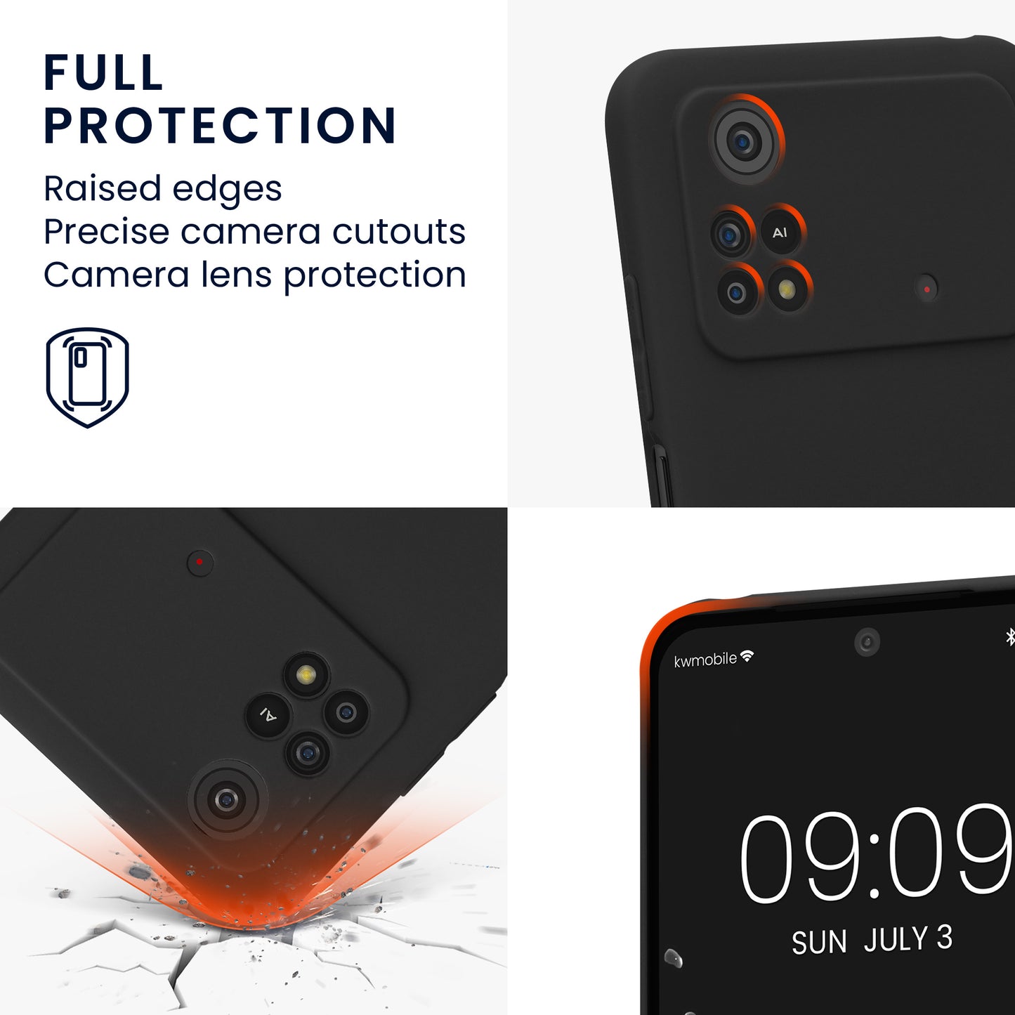 kwmobile Handyhülle für Xiaomi Poco M4 Pro Hülle - weiches Handy Silikon Case - Schutzhülle Cover