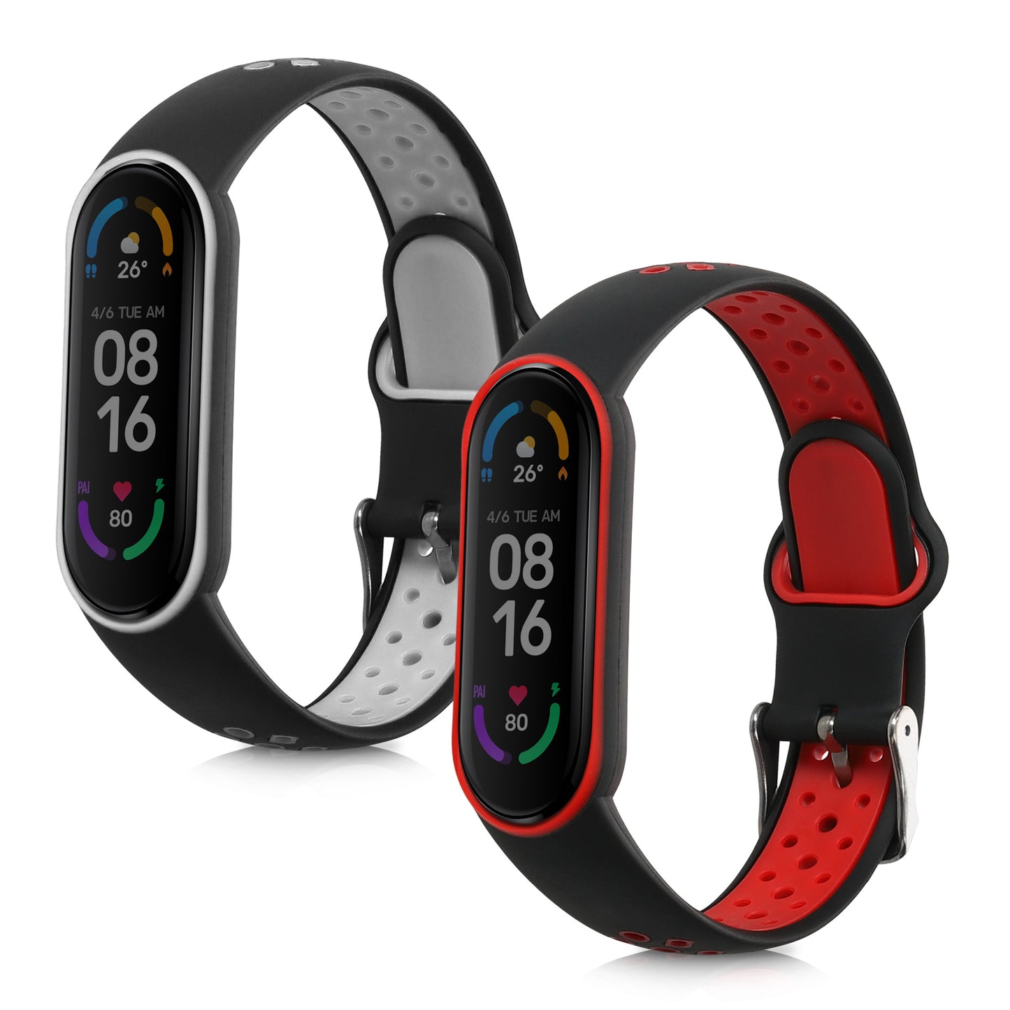 kwmobile Uhrenarmband für Xiaomi Mi Smart Band 6 / Mi Band 6 / Band 5 Armband Fitnesstracker Band Set Ersatzarmband Smartwatch