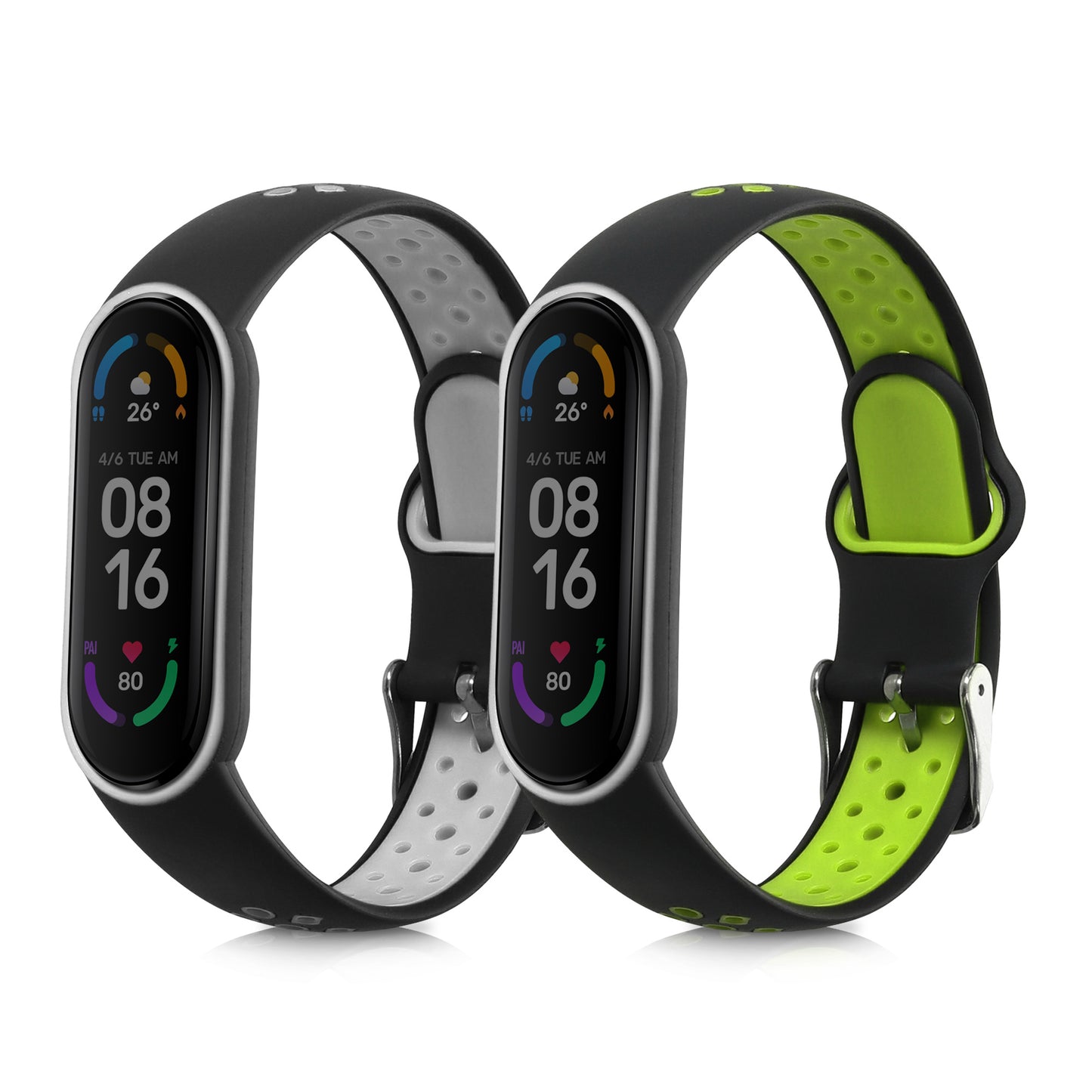 kwmobile Uhrenarmband für Xiaomi Mi Smart Band 6 / Mi Band 6 / Band 5 Armband Fitnesstracker Band Set Ersatzarmband Smartwatch