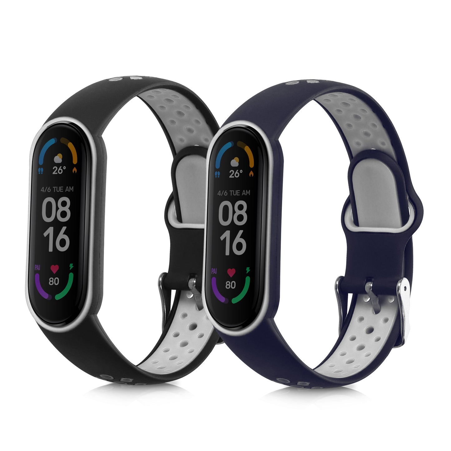 kwmobile Uhrenarmband für Xiaomi Mi Smart Band 6 / Mi Band 6 / Band 5 Armband Fitnesstracker Band Set Ersatzarmband Smartwatch