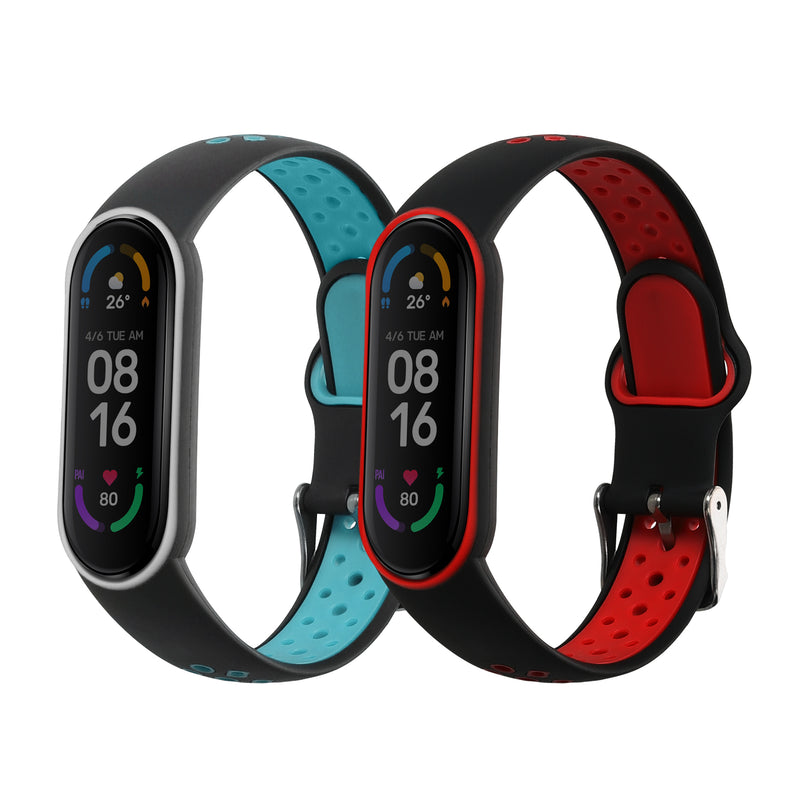 kwmobile Uhrenarmband für Xiaomi Mi Smart Band 6 / Mi Band 6 / Band 5 Armband Fitnesstracker Band Set Ersatzarmband Smartwatch