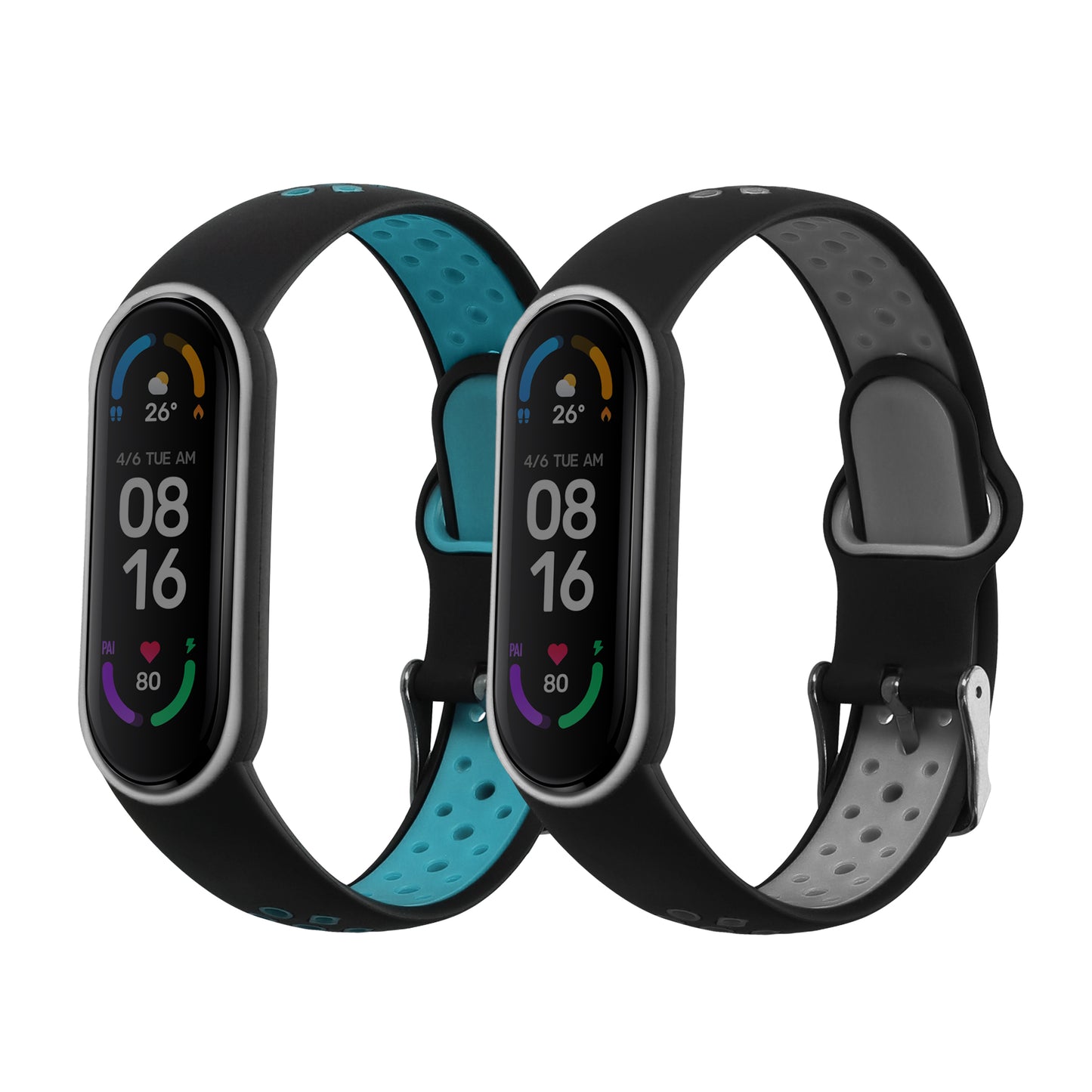 kwmobile Uhrenarmband für Xiaomi Mi Smart Band 6 / Mi Band 6 / Band 5 Armband Fitnesstracker Band Set Ersatzarmband Smartwatch