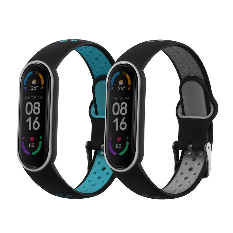 kwmobile Uhrenarmband für Xiaomi Mi Smart Band 6 / Mi Band 6 / Band 5 Armband Fitnesstracker Band Set Ersatzarmband Smartwatch