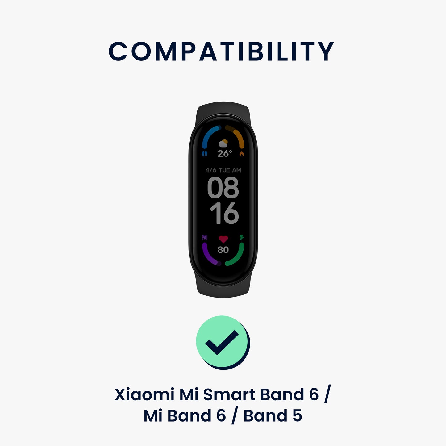 kwmobile Uhrenarmband für Xiaomi Mi Smart Band 6 / Mi Band 6 / Band 5 Armband Fitnesstracker Band Set Ersatzarmband Smartwatch