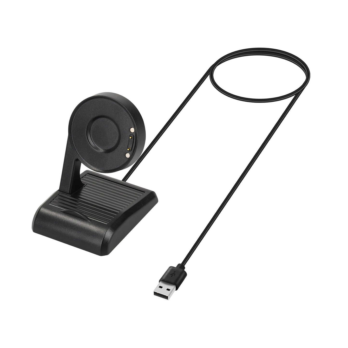 kwmobile USB Ladegerät kompatibel mit Ticwatch Pro 5 / Pro 3 / Pro 3 Lite / E3 - USB Kabel Charger Stand - Smart Watch Ladestation - Docking Station - Ladekabel mit Standfunktion Schwarz  