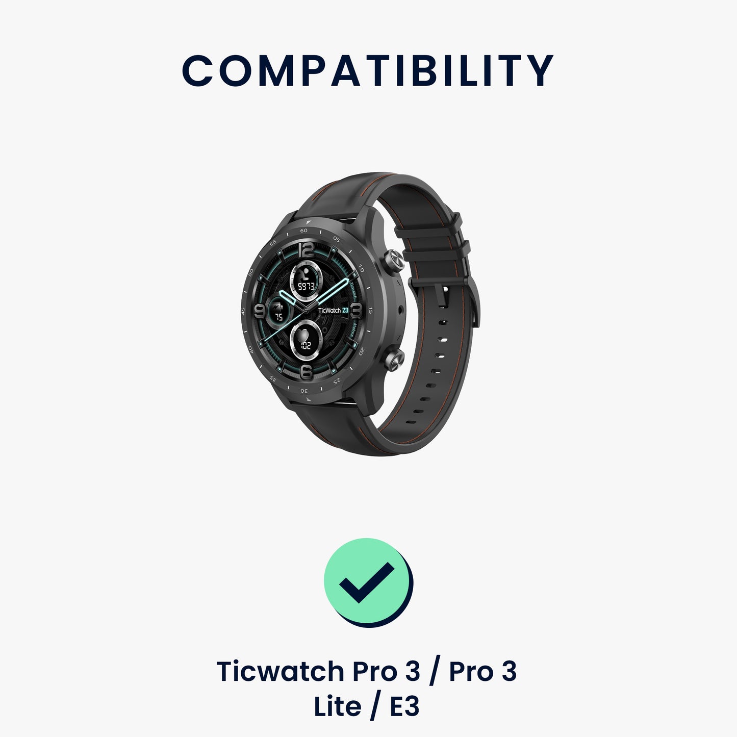 kwmobile USB Ladegerät kompatibel mit Ticwatch Pro 5 / Pro 3 / Pro 3 Lite / E3 - USB Kabel Charger Stand - Smart Watch Ladestation - Docking Station - Ladekabel mit Standfunktion