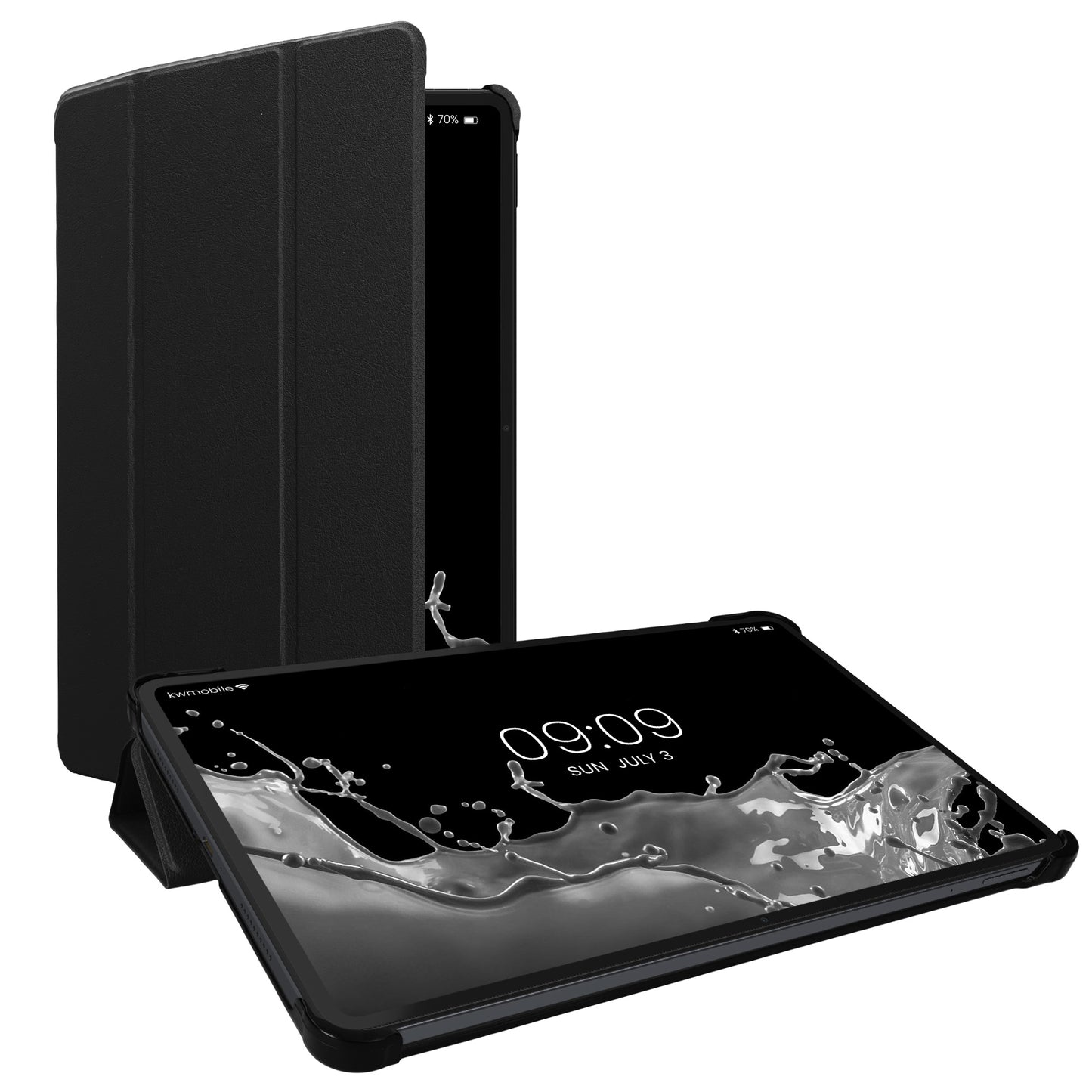 kwmobile Hülle kompatibel mit Xiaomi Pad 6 - Smart Cover Tablet Case Schutzhülle - Stand - in Schwarz Schwarz  