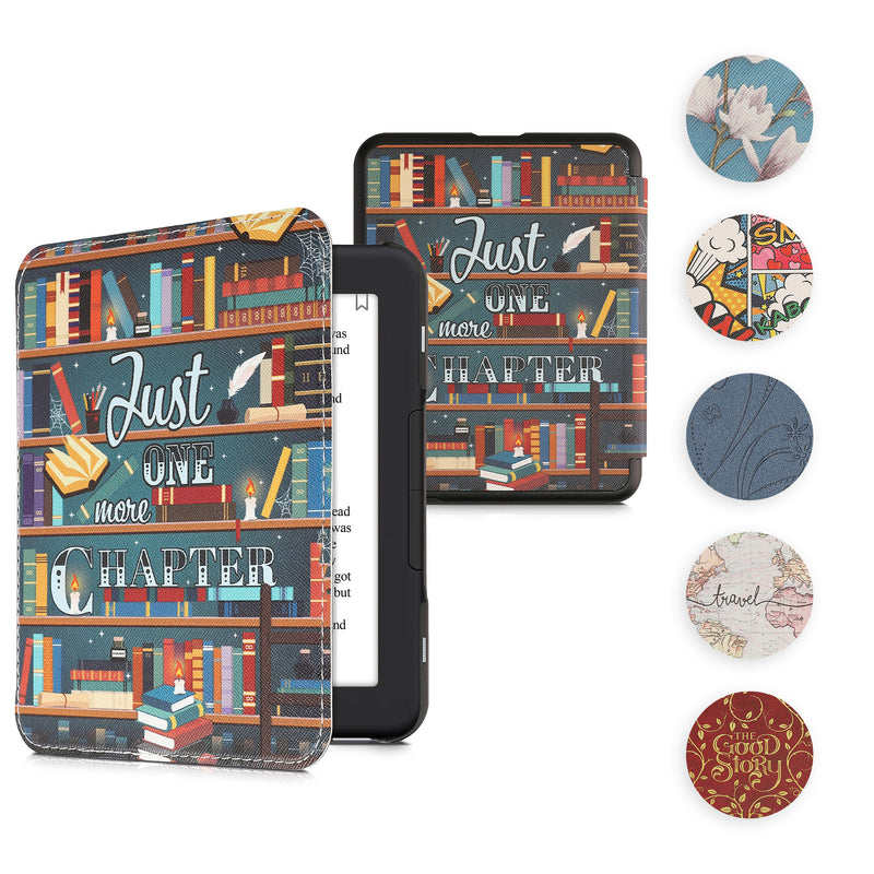 kwmobile Klapphülle kompatibel mit Barnes & Noble NOOK Glowlight 4 / 4e Hülle - eReader Case - Galaxie Baum Wiese Blau Grau Schwarz Blau  [dsg07]