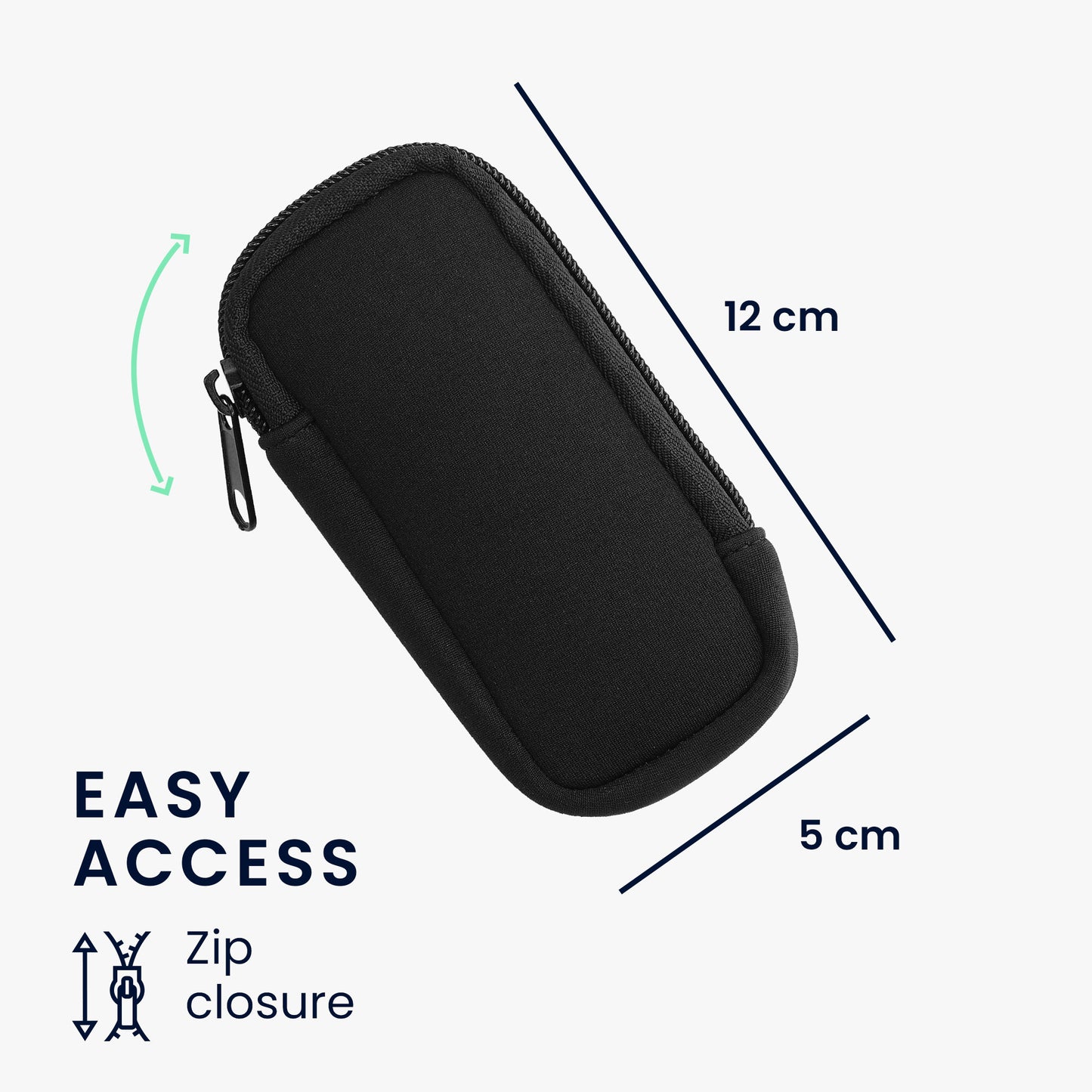 kwmobile Hülle kompatibel mit Universal Voice Recorder Diktiergerät - Cover mit Reißverschluss - Innenmaße 11,5 x 4,5 cm