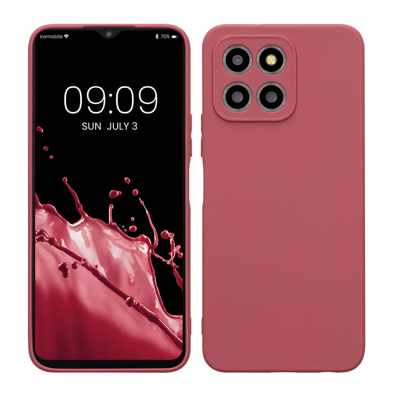 kwmobile Handyhülle kompatibel mit Honor X8 5G / X6 / 70 Lite 5G Hülle - Handy Case aus weichem Silikon in Dark Rose Dark Rose  