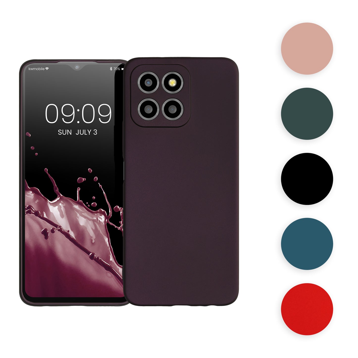 kwmobile Handyhülle kompatibel mit HONOR X8 5G / X6 / 70 Lite 5G Hülle - weiche Silikon Case metallisch schimmernd in Metallic Blauviolett Metallic Blauviolett  