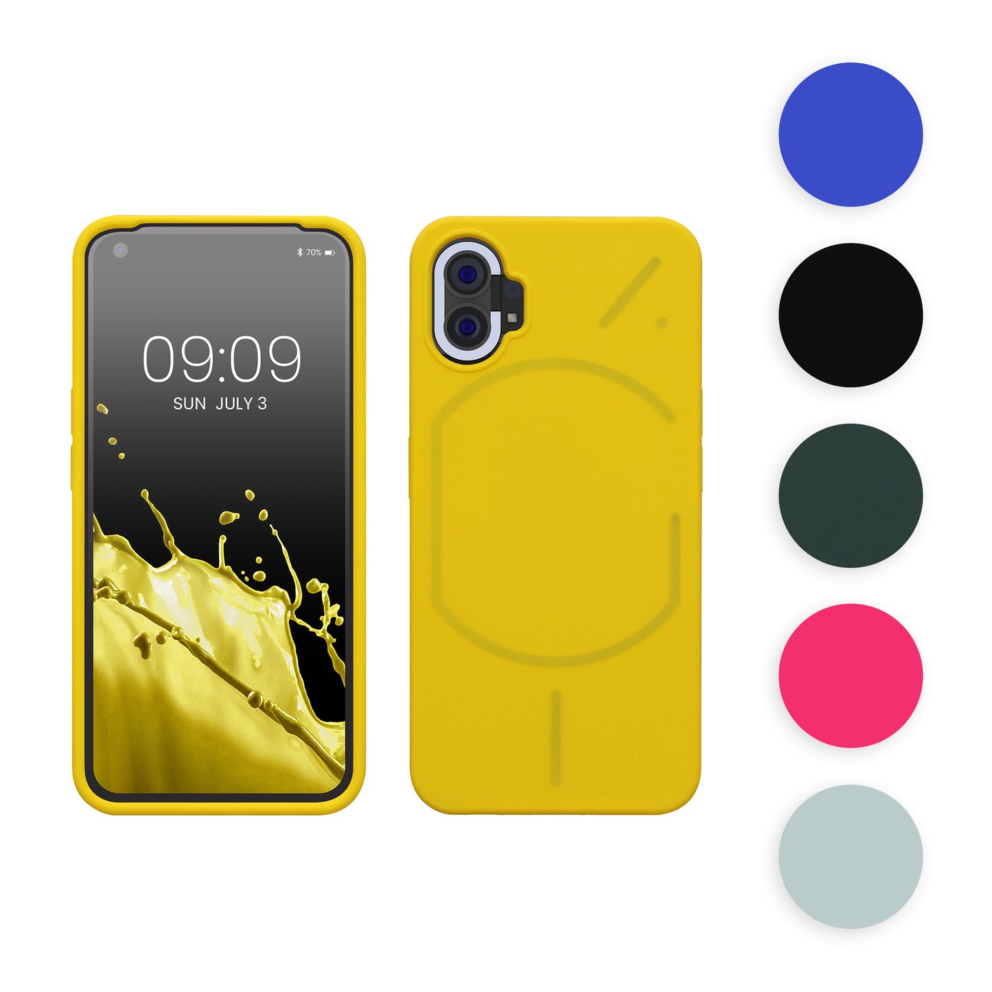 kwmobile Hülle kompatibel mit Nothing Phone (1) Hülle - Silikon Handy Case - Handyhülle weiche Oberfläche - kabelloses Laden - Stone Dust Stone Dust  