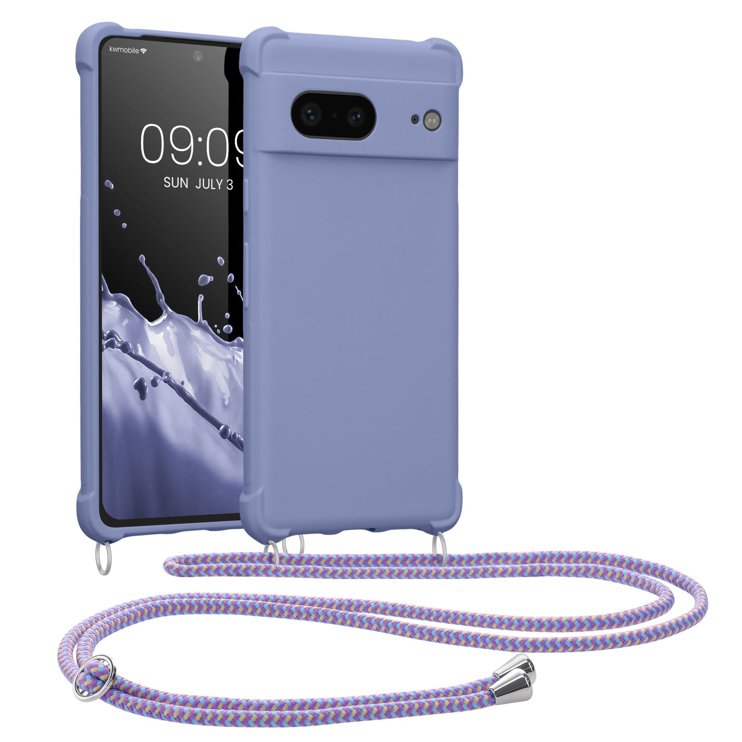kwmobile Necklace Case kompatibel mit Google Pixel 7 Hülle - Cover mit Kordel zum Umhängen - Silikon Schutzhülle