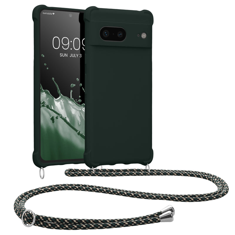 kwmobile Necklace Case kompatibel mit Google Pixel 7 Hülle - Cover mit Kordel zum Umhängen - Silikon Schutzhülle