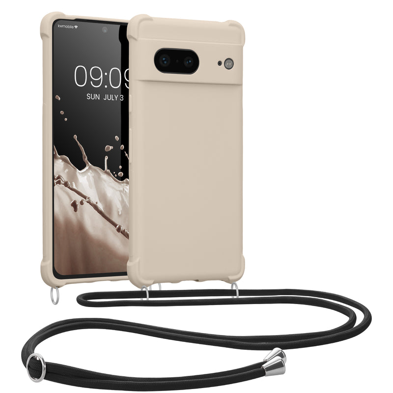 kwmobile Necklace Case kompatibel mit Google Pixel 7 Hülle - Cover mit Kordel zum Umhängen - Silikon Schutzhülle