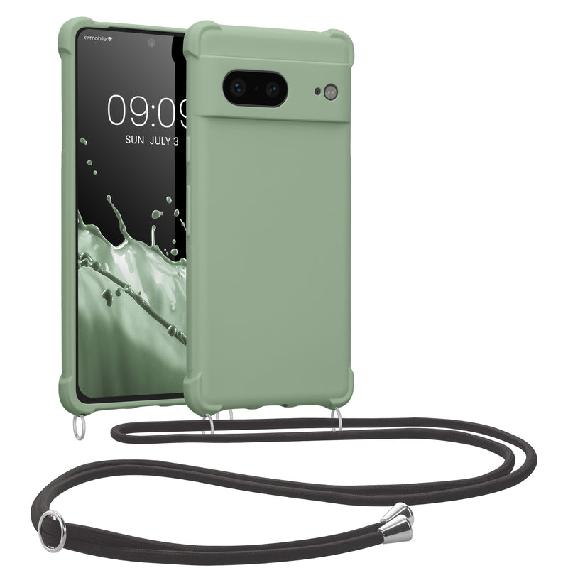 kwmobile Necklace Case kompatibel mit Google Pixel 7 Hülle - Cover mit Kordel zum Umhängen - Silikon Schutzhülle