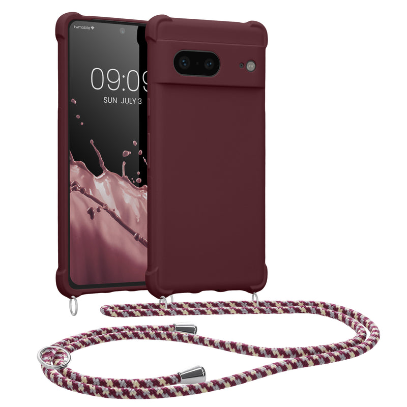kwmobile Necklace Case kompatibel mit Google Pixel 7 Hülle - Cover mit Kordel zum Umhängen - Silikon Schutzhülle