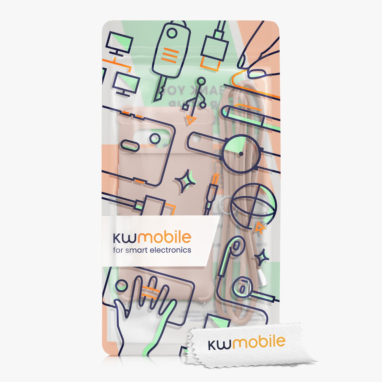 kwmobile Necklace Case kompatibel mit Google Pixel 7 Hülle - Cover mit Kordel zum Umhängen - Silikon Schutzhülle