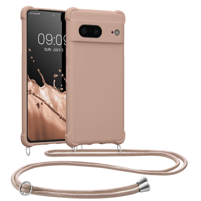 kwmobile Necklace Case kompatibel mit Google Pixel 7 Hülle - Cover mit Kordel zum Umhängen - Silikon Schutzhülle