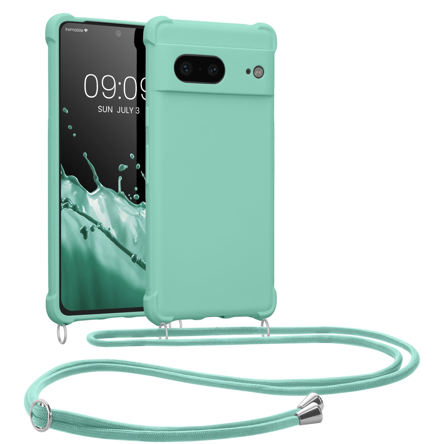 kwmobile Necklace Case kompatibel mit Google Pixel 7 Hülle - Cover mit Kordel zum Umhängen - Silikon Schutzhülle