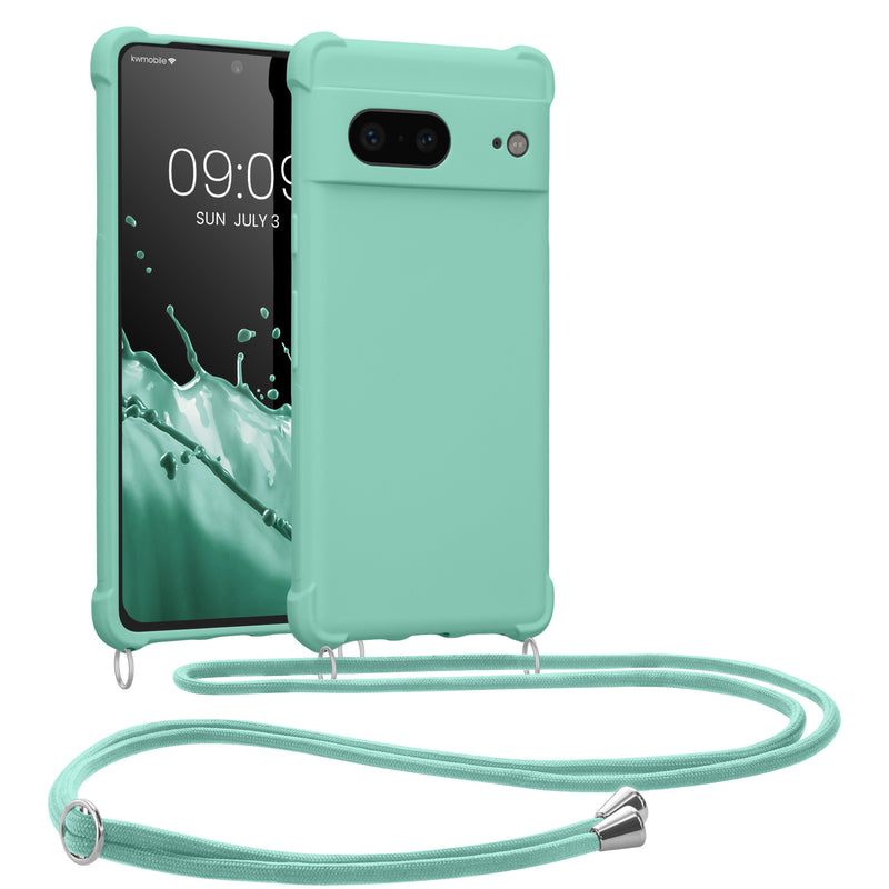 kwmobile Necklace Case kompatibel mit Google Pixel 7 Hülle - Cover mit Kordel zum Umhängen - Silikon Schutzhülle