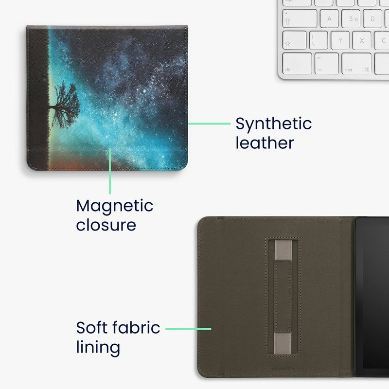 kwmobile Schutzhülle für Tolino Epos 3 Hülle - eReader Flip Case mit Handschlaufe und Auto Sleep Funktion