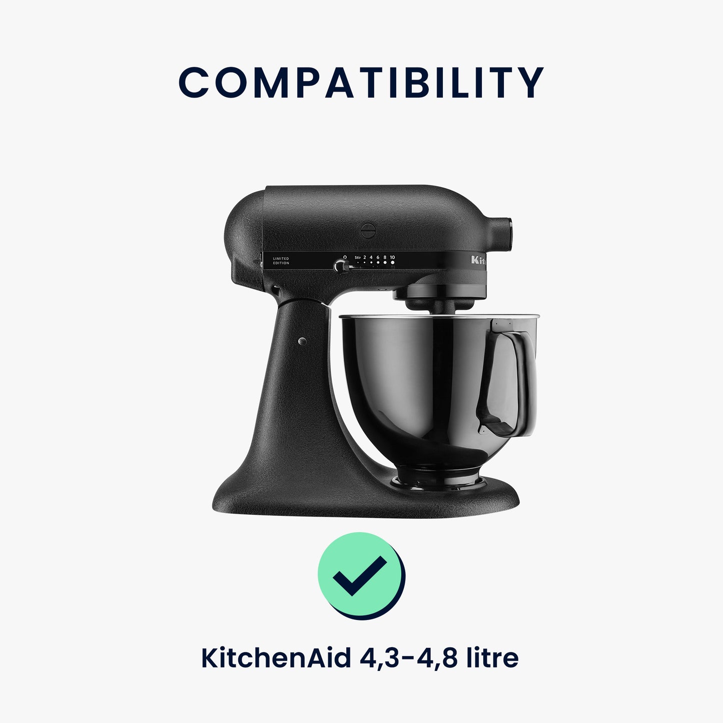 kwmobile Hülle kompatibel mit KitchenAid 4,3-4,8 liter mit 3 Fächern Küchenmaschine Staubschutz Abdeckhaube